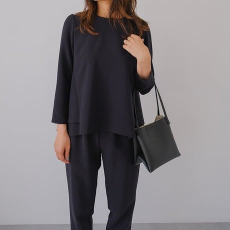 ladies Ceremony double flare blouse / navy