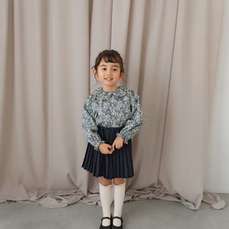 Double button blouse / winter navy flower