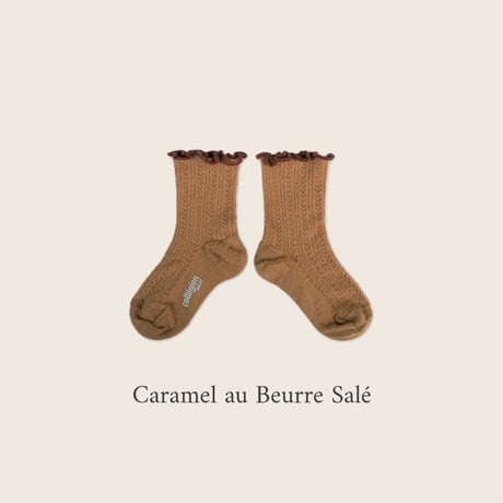 Collegien / Ambre - Lettuce Trim Pointelle Merino Wool Socks