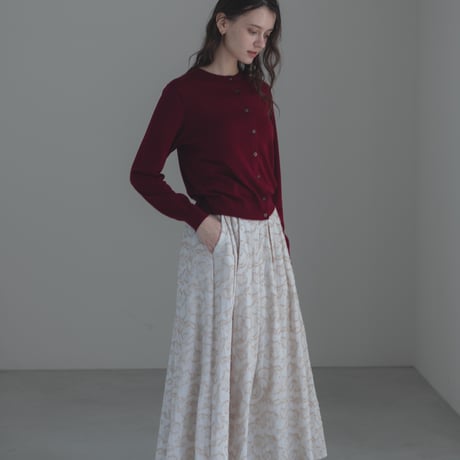 ladies Maison Flare skirt / milk tea jacquard