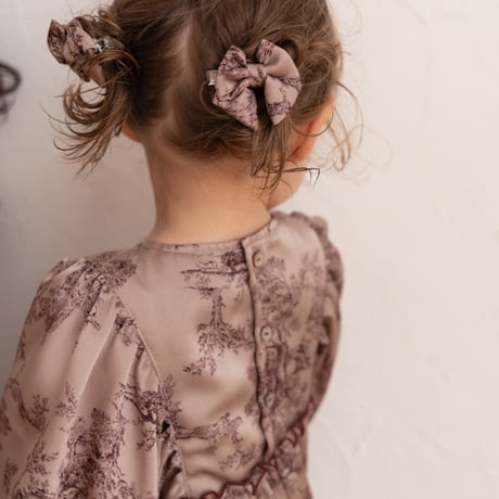 Ange rompers / toile de jouy - pink brown