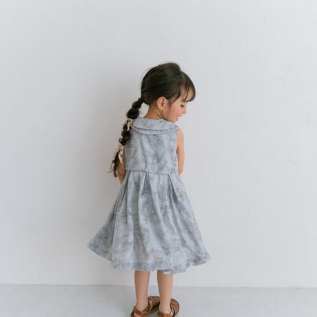 Lala dress / toile de jouy - blue