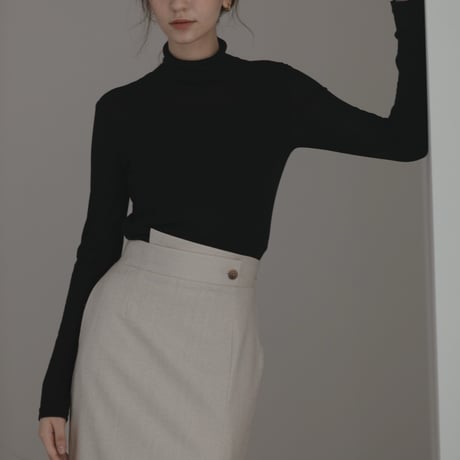 ladies Grace straight skirt / milk tweed
