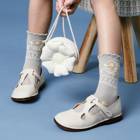 Collegien / Camélia - Jacquard Flower Ankle Socks