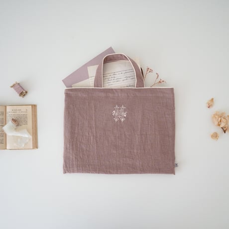 Antique embroidery item / dusty pink
