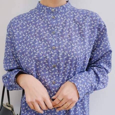 ladies Flare shirt dress / blue purple