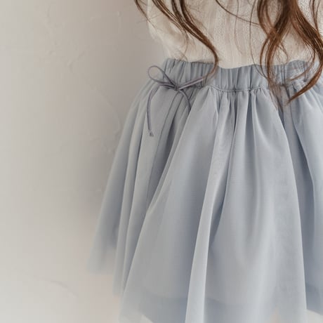 Tulle ribbon skirt / pail blue