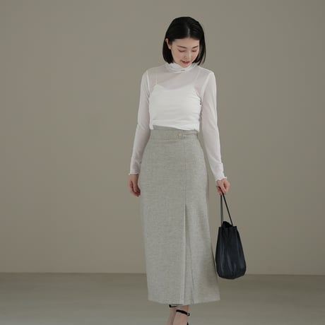 ladies Grace straight skirt / grey tweed