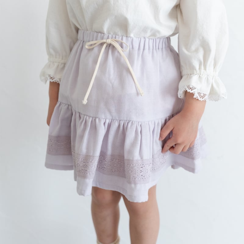 Tiered lace skirt / lilac | june -little closet-