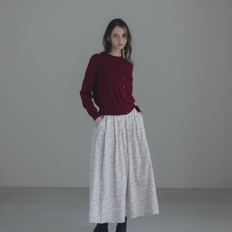 ladies Maison Flare skirt / milk tea jacquard