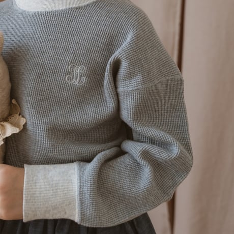 kids Waffle sweat / blue milk