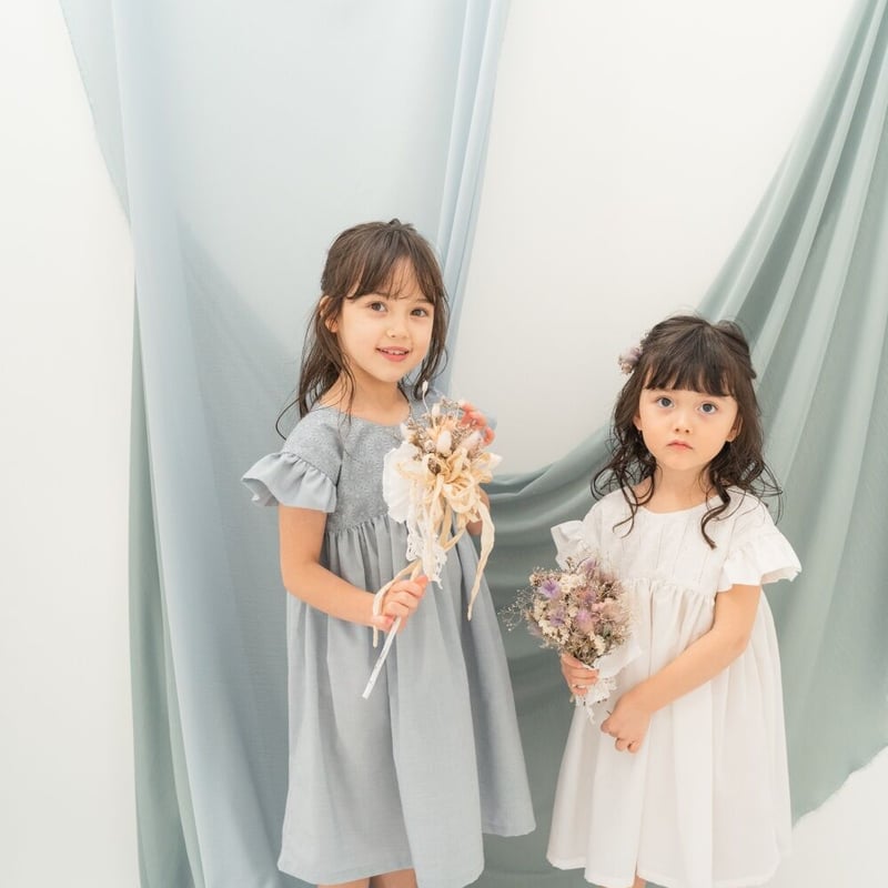 Drop shoulder dress / white | june -little closet- 