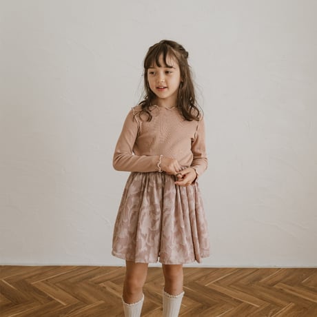 kids Gather skirt / dusty pink flower