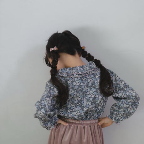 Double button blouse / winter navy flower