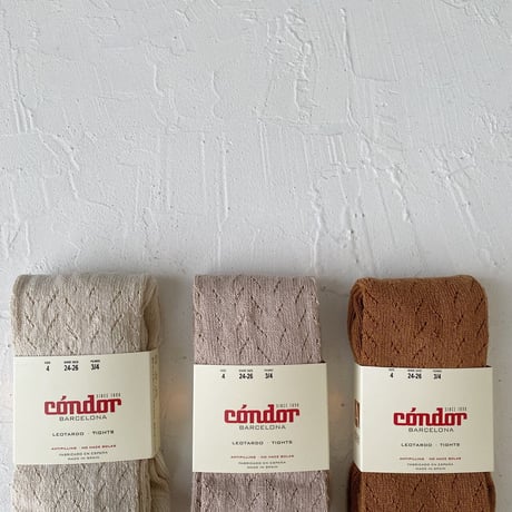 【OUTLET】condor / Warm cotton openwork tights  142-593