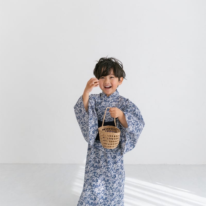 HANA × june little closet 浴衣 キッズ Yukata / midnight navy | june -little closet-
