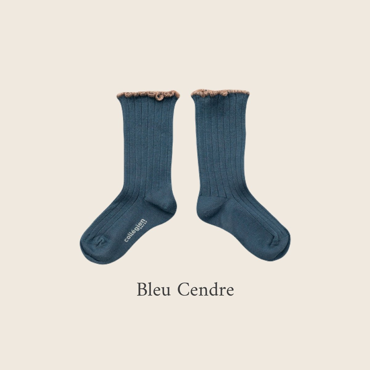 Collegien / Delphine - Lettuce Trim Ribbed Sock