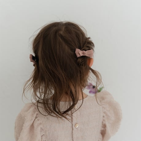 Suede ribbon pin 2 pc set / S size