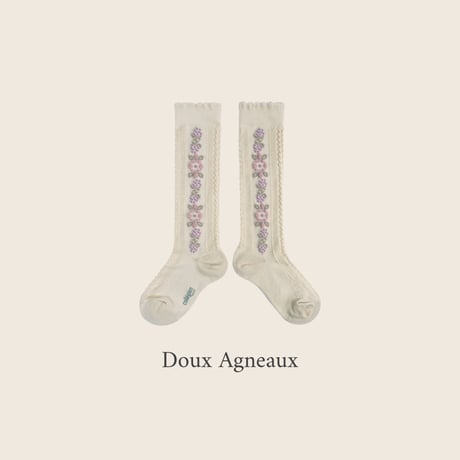 Collegien / Dalia - Jacquard Flower Knee-high Socks