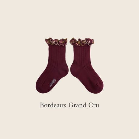 Collegien / Anémone - Embroidered Ruffle Ribbed Ankle Socks