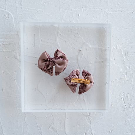 Mini hair ribbon pin 2pc set