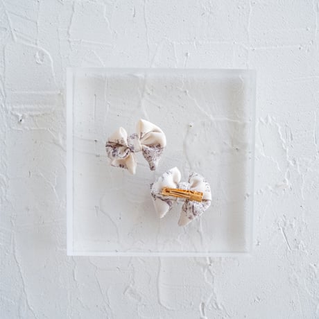 Mini hair ribbon pin 2pc set