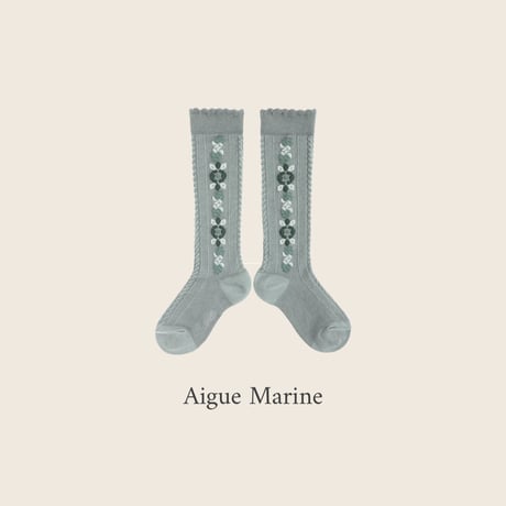 Collegien / Dalia - Jacquard Flower Knee-high Socks