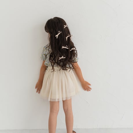 Tulle ribbon skirt / milk