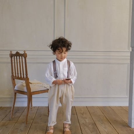 Stand collar shirt / white