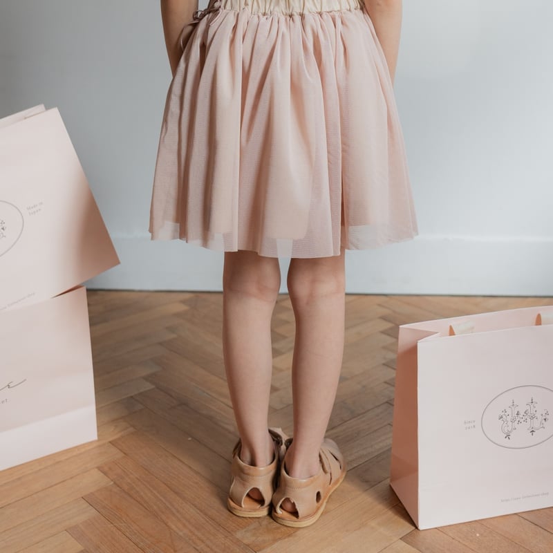 スカート ribbon tulle skirt (baby pink) Tulle ribbon skirt / powder pink | june -little