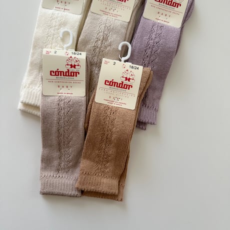 condor / Side openwork knee socks 2592-2