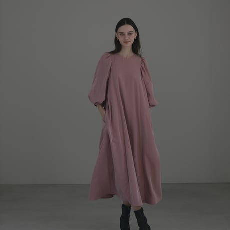 ladies Puff sleeve dress / baked pink