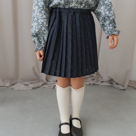 Pleats skirt / navy