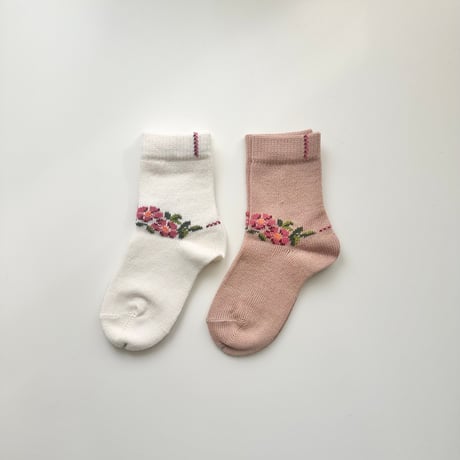 condor / Merino wool-blend socks with floral embroidery