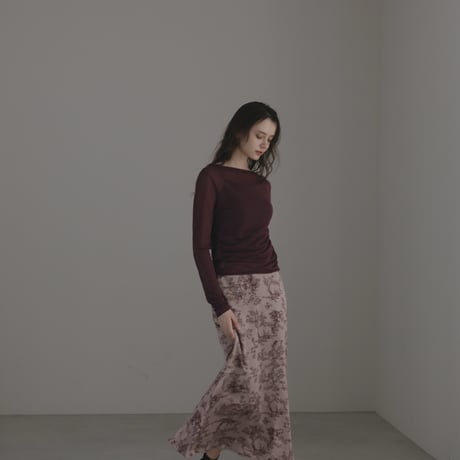 ladies Siren skirt / toile de jouy - pink brown