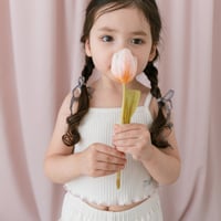 Rib mellow camisole / milk