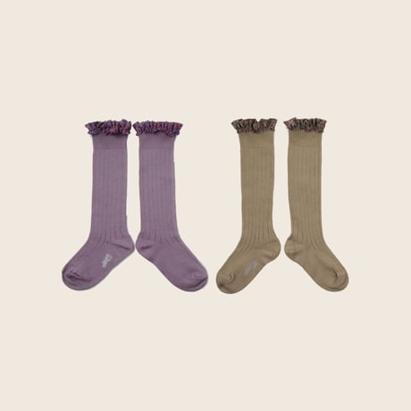 Collegien / Elisabeth - Liberty Ruffle Ribbed Knee-high Socks