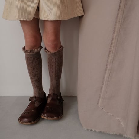 Collegien / Adeline - Pointelle Merino Wool Knee-high Socks with Merino Lace Trim