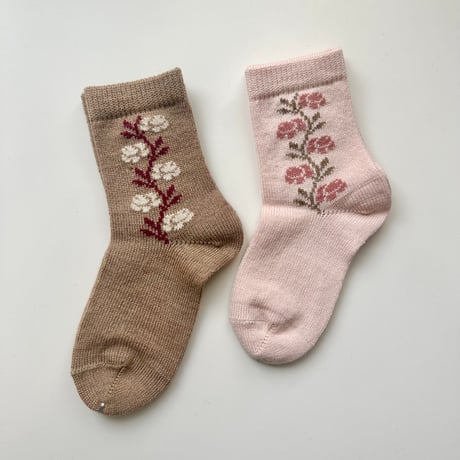 condor / Merino wool-blend socks with floral border