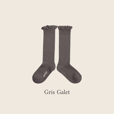 Collegien / Joséphine - Lace-Trim Ribbed Knee-high Socks