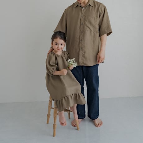 Mens Summer shirt / Sand brown