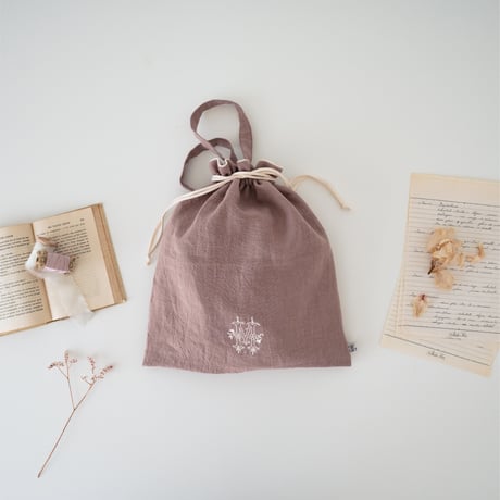 Antique embroidery item / dusty pink