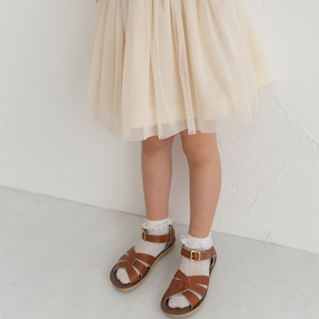 Tulle ribbon skirt / milk