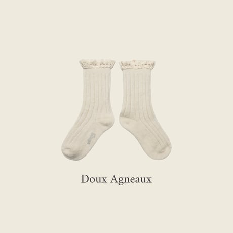 Collegien / Hermine - Chaussettes cachemire et laine avec dentelle
