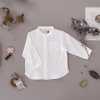 Stand collar shirt / white