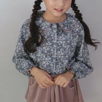 Double button blouse / winter navy flower