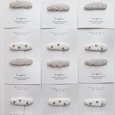 Oval pin 2 pc set / Milk & Powder petal