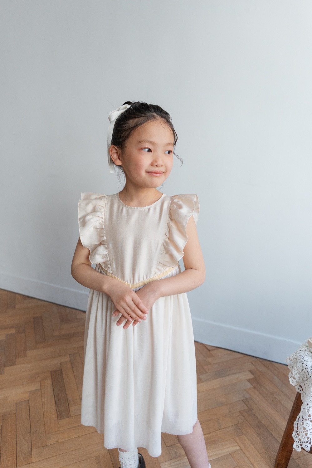 LITTLE BALLERINA DRESS ホワイト Ballerina dress / vanilla cream | june -little