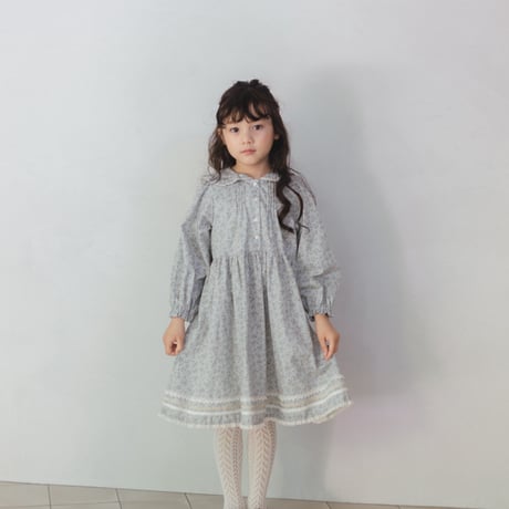 White snow dress / blue flower