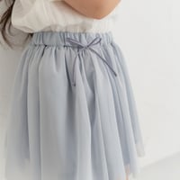 Tulle ribbon skirt / pail blue